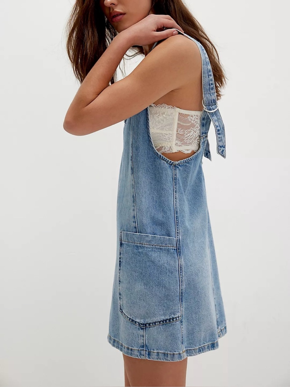 NWOT Free People We The Free High Roller Skirtall - light blue - XL - Picture 3 of 9